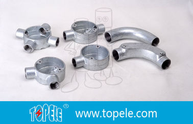 20MM 3 / 4 ′′, 1 ′′ বিএস 4568 জিআই আয়রন কনুই ট্যাপযুক্ত গর্ত সহ নমনীয় আয়রন সার্কুলার জংশন বক্স
