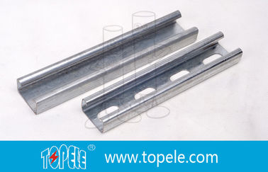 কালো Galvanized 41X41MM Unistrut চ্যানেল, HDG Slotted / সরল Strut চ্যানেল সমর্থন কন্ডাক্ট