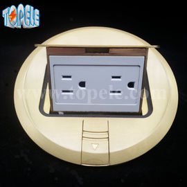 স্কয়ার প্যানেল তামা / গোলাকার অ্যালুমিনিয়াম খাদ POP-আপ টাইপ ফ্লোর সকেট GFCI রিসেপ্টাকলস OEM