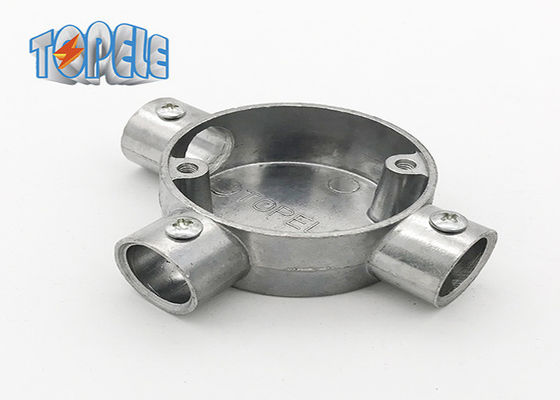 3/4&quot; 1&quot; BS31 কন্ডাক্ট অ্যালুমিনিয়াম ফিটিং সার্কুলার বক্স 3 ওয়ে / টি বক্স আইএসও