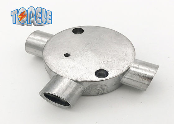 3/4&quot; 1&quot; BS31 কন্ডাক্ট অ্যালুমিনিয়াম ফিটিং সার্কুলার বক্স 3 ওয়ে / টি বক্স আইএসও