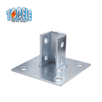 4 গর্ত একক চ্যানেল পোস্ট বেস 13/32&quot; Unistrut প্লেট