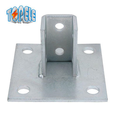 4 গর্ত একক চ্যানেল পোস্ট বেস 13/32&quot; Unistrut প্লেট