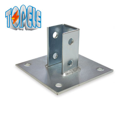 4 গর্ত একক চ্যানেল পোস্ট বেস 13/32&quot; Unistrut প্লেট