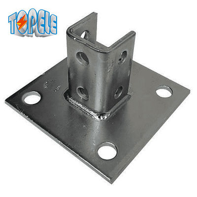 4 গর্ত একক চ্যানেল পোস্ট বেস 13/32&quot; Unistrut প্লেট