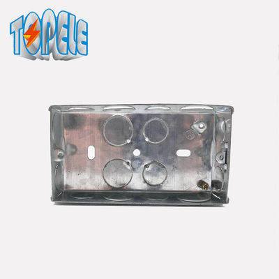 0.6mm Bs4662 2 গ্যাং 25mm মেটাল ফ্লাশ বক্স ইস্পাত