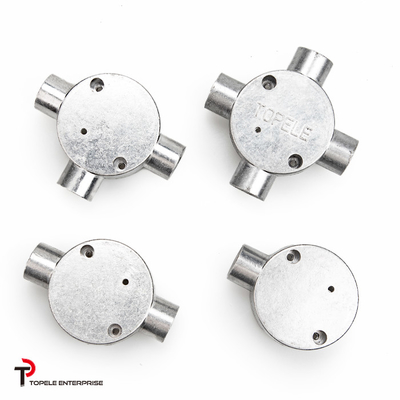 TOPELE 25MM গরম ডুবিয়ে গ্যালভানাইজড অ্যালুমিনিয়াম জংশন বক্স / BS4568 স্ট্যান্ডার্ড সহ ধাতব কন্ডাক্ট বক্স /